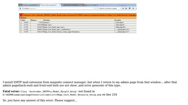 How to solve Fatal error: Class 'Aschroder_SMTPPro_Model_Mysql4_Setup' not found in... смотреть онлайн