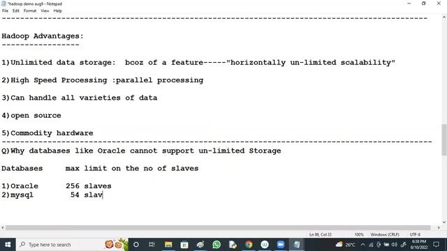 BIG DATA HADOOP tutorials || Demo - 2 || by Mr. N. Vijay Sunder Sagar On 10-08-2022 @6PM IST смотреть онлайн