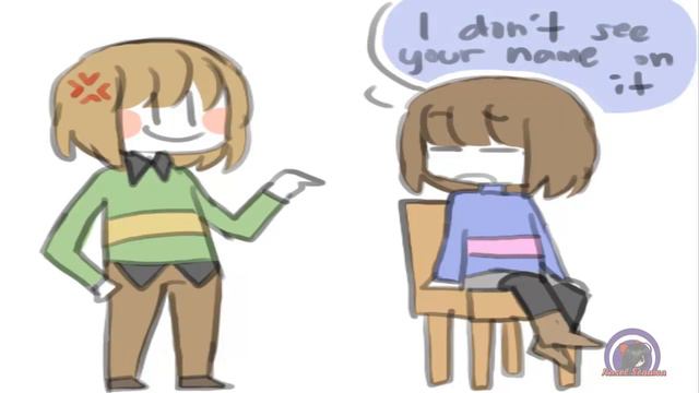 Undertale Comic (Chara y Frisk): It is my chair - Es mi silla ( Fandub español) смотреть онлайн