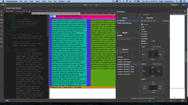 Dreamweaver CC 2020 - Layout with Flexbox смотреть онлайн