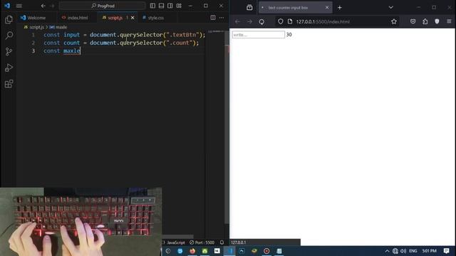 Create a Text Counter Input Box with HTML CSS and JavaScript смотреть онлайн