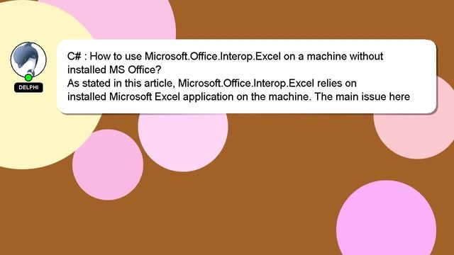 C# : How to use Microsoft.Office.Interop.Excel on a machine without installed MS Office? смотреть онлайн