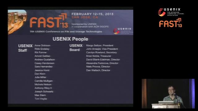 FAST '13 - Opening Remarks and Best Paper Awards смотреть онлайн
