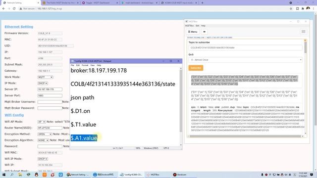 remote monitor sensor data on mobile phone with KC868 COLB by MQTT смотреть онлайн