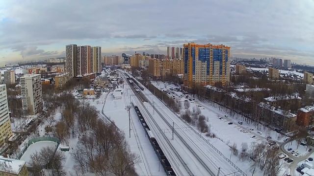Полёт над станцией Павшино города Красногорска. смотреть онлайн
