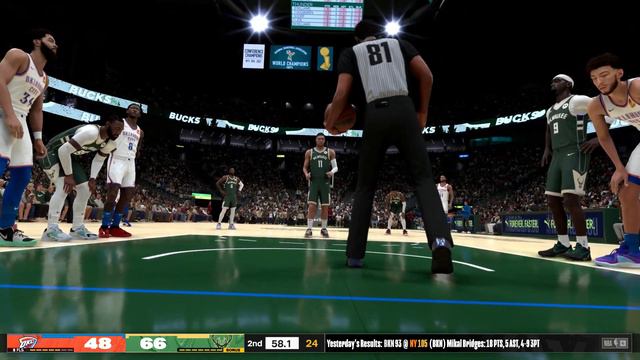🛑THUNDER Vs BUCKS #FULLGAME #CPUvsCPU #NBA2K24 #bucks #anteto #shai #thunder #bucks #like #subscrib