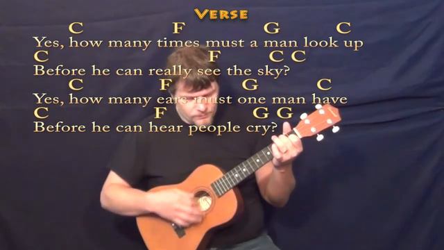 Blowin' In The Wind - Bariuke Cover Lesson in C with Chords/Lyrics смотреть онлайн
