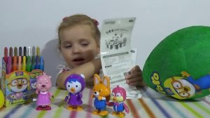 Пороро большое яйцо сюрприз распаковка игрушки Pororo giant surprise egg with to