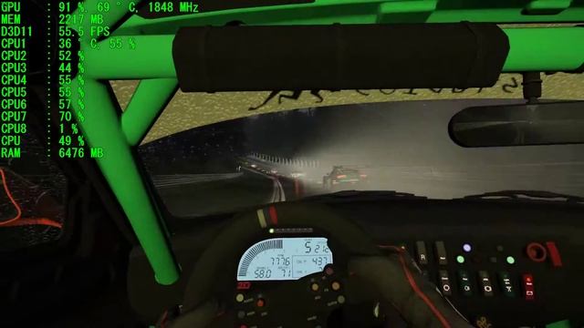 Project Cars FX-8370 4.7GHz+GTX1070 ultrasettings rain 1 смотреть онлайн