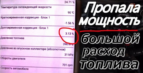 Как самостоятельно произвести диагностику двигателя. Долговременная коррекция в плюсе, что делать?
