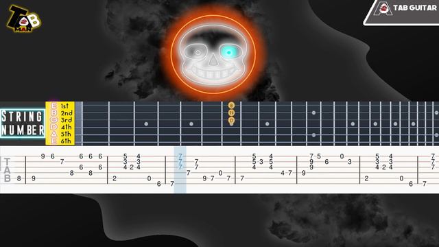 Sans. - Undertale Guitar Tab Tutorial смотреть онлайн