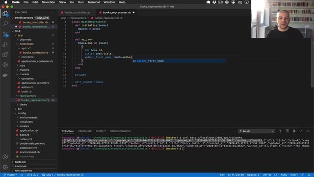 Rails 6 API Tutorial - Controller Representers p.12 смотреть онлайн
