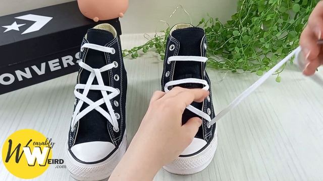 Star Lacing Shoes Tutorial - How To Star Lace Converse (EASY) смотреть онлайн