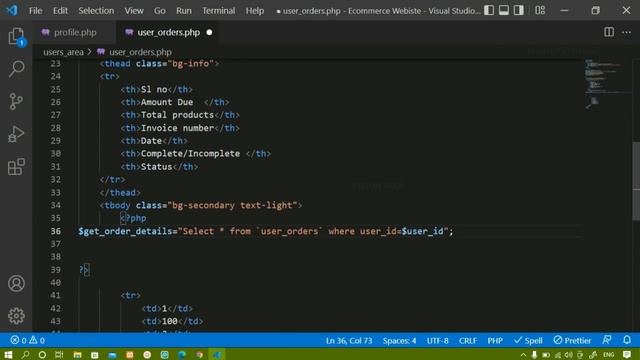E-commerce website using PHP and MySQL || Display User Orders || Part -58 смотреть онлайн