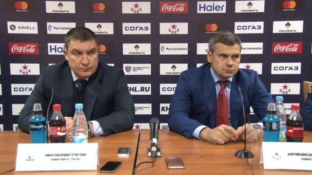Послематчевая пресс конференция ХК ЦСКА ХК «Трактор» 25.08.2016 смотреть онлайн