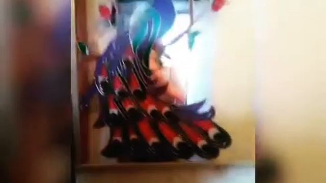Роскошный?"Павлин" витраж на зеркале. смотреть онлайн