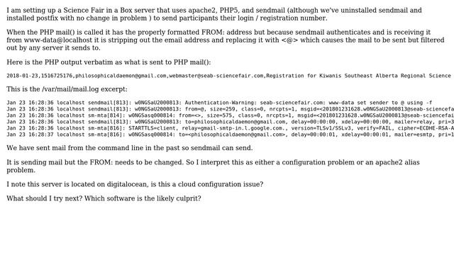 DevOps & SysAdmins: sendmail stripping From: address for apache www-data@localhost sent PHP mail() смотреть онлайн