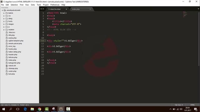 Html Dersleri 11 - Html div nedir. Div blok yapısı nasıl oluşturulur. смотреть онлайн