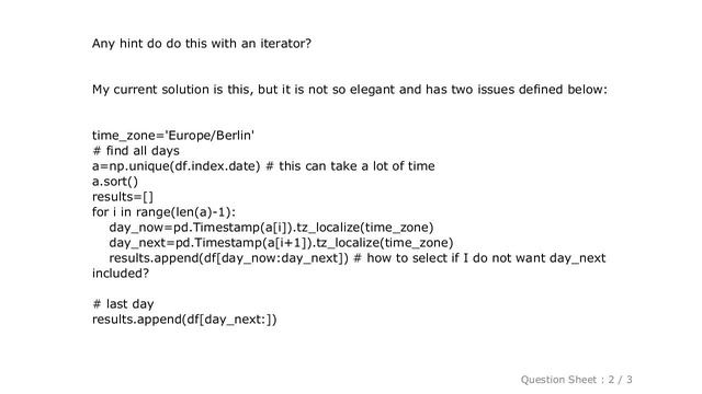 Pandas : How to split a pandas dataframe or series by day (possibly using an iterator) смотреть онлайн