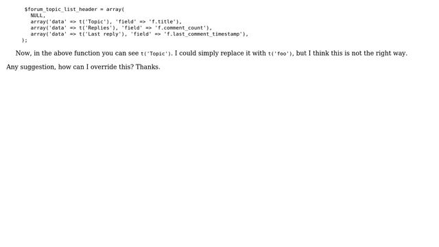 Drupal: How can I override the string programmatically in forum topic list? (2 Solutions!!) смотреть онлайн