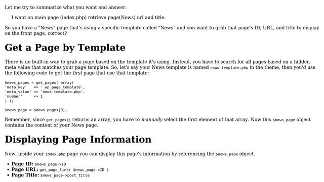 Wordpress: How to get from sql query page id and retrieve it url and title? смотреть онлайн