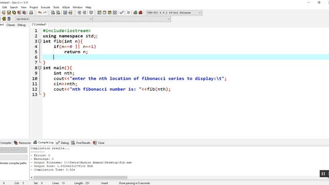 Finding nth element of Fibonacci number using recursion смотреть онлайн