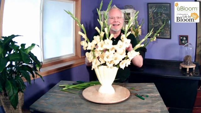 Gladiolus In A Mid-Century Glad Vase- LIVE With J