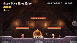 New Super Mario Bros. U Deluxe - All Bosses (4 Players)