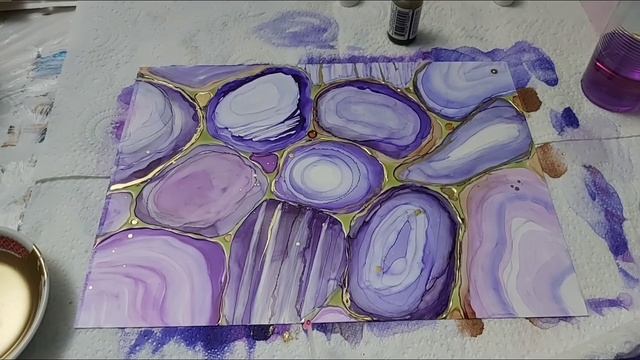 Alcohol Ink Geode Inspired / Multiple smaller geodes / Inspired Art / Agate Slice смотреть онлайн