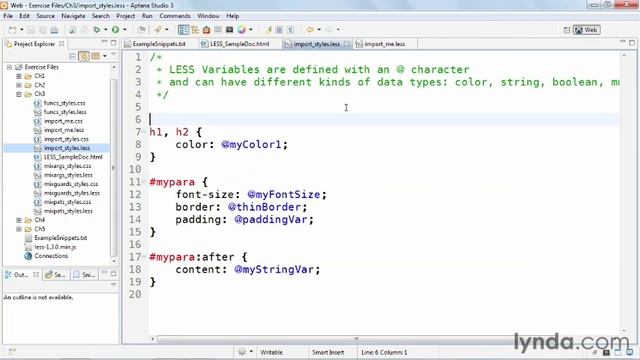 [Lynda.com] CSS с LESS и SASS - 16 - Импортироование внешних файлов смотреть онлайн