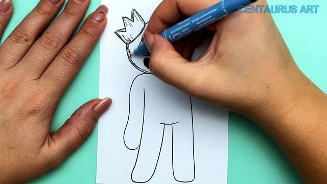 How to draw Blue from Rainbow Friends Roblox | Centaurus Art Roblox Drawings смотреть онлайн