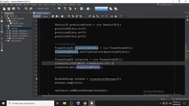 Cambiar la vista del Universo en Java 3D con Vector3f y Transform3D смотреть онлайн