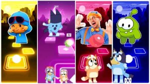 Pocoyo Vs Bluey Bingo Vs Blippi Vs Om Nom - Tileshop EDM Rush Gameplay ??❤️
