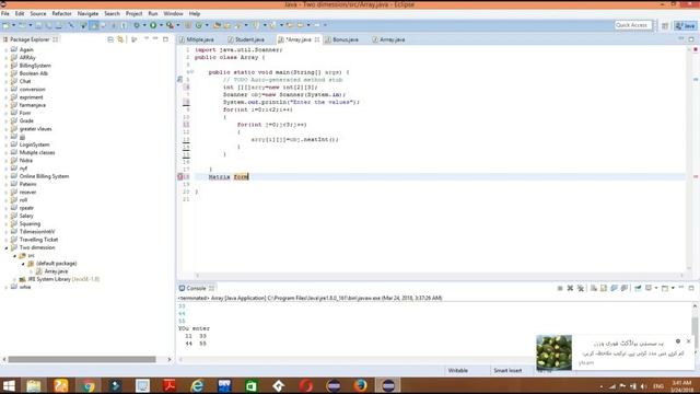 Getting input from user in Two Dimensional Array in Java Programming 2018 смотреть онлайн