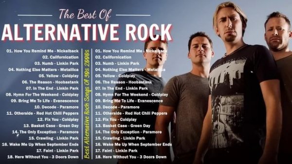 Alternative Rock Of The 90s 2000s - Linkin park, Creed, AudioSlave, Hinder, Evanescence