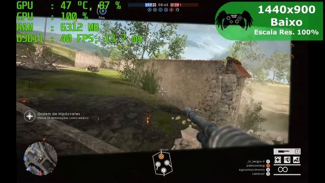 Teste de Placa de Vídeo - AMD R7 350 - Battlefield 1 - BF1 смотреть онлайн