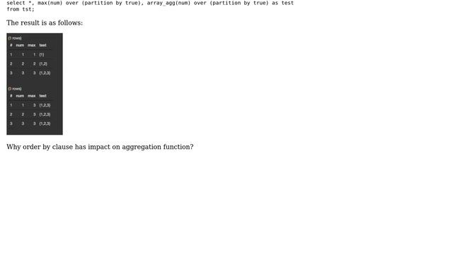 Window function with order by returns strange results смотреть онлайн