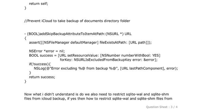 iOS : restrict sqlite-wal and sqlite-shm from icloud backup смотреть онлайн