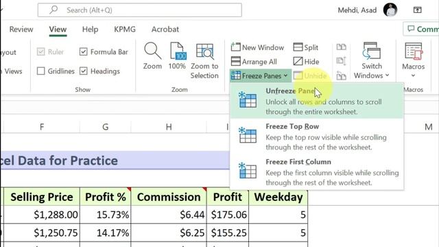 How to Freeze a Row in Excel | Microsoft Excel | Mahadees.com смотреть онлайн