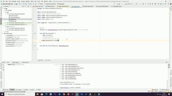 Dependency injection with Kotlin , Dagger 2 example, tutorial # Part 1 "implementation"