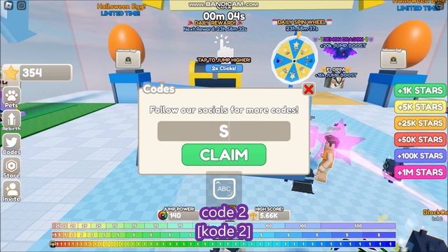 *ALL CODES WORK* [RACE 3] Jump Clicker ROBLOX | 30 October 2022 смотреть онлайн