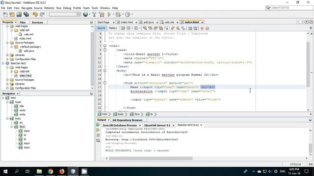 Java simple form application using servlet - NetBeans смотреть онлайн