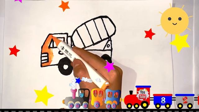 Как нарисовать БЕТОНОМЕШАЛКУ / BETON aralashtirgichni qanday chizish / How to draw BETONOMESIL смотреть онлайн