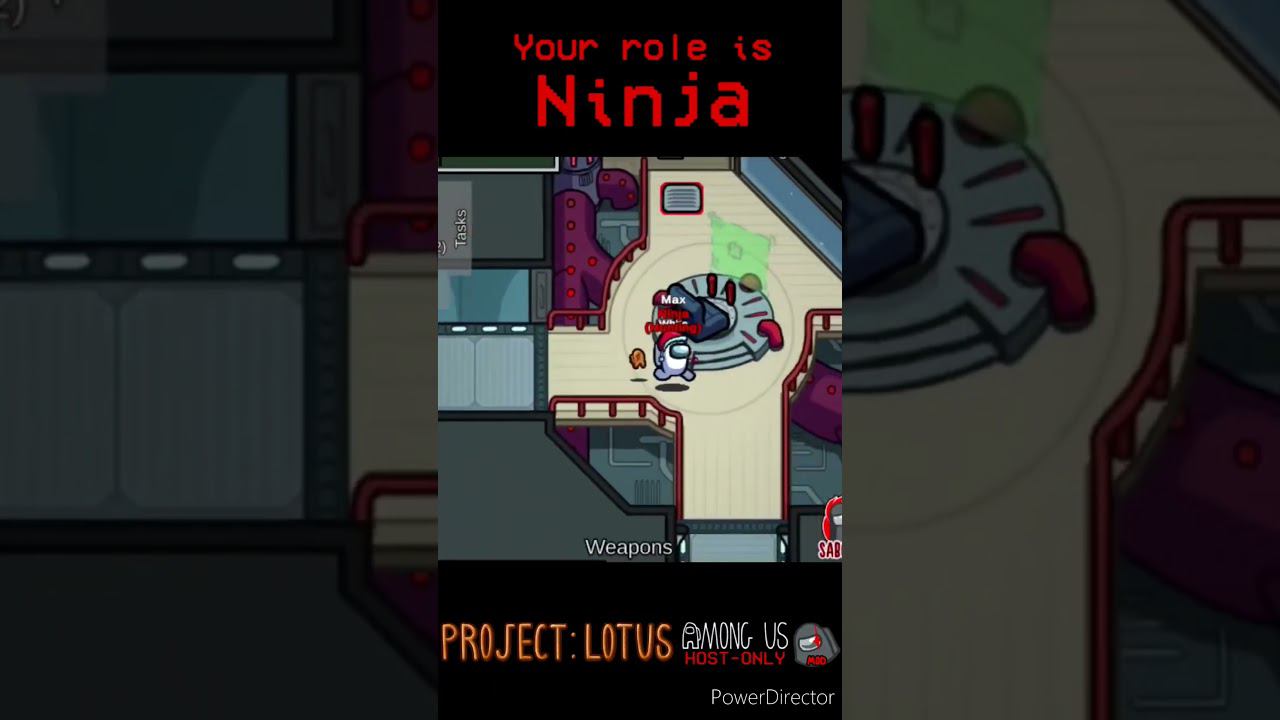 AmongUs, но у тебя роль Ниндзя | Among Us Project Lotus Mod