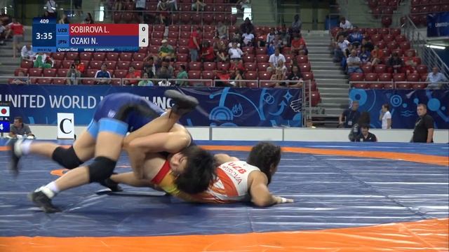 1/4 WW - 61 kg: L. SOBIROVA (UZB) v. N. OZAKI (JPN) смотреть онлайн