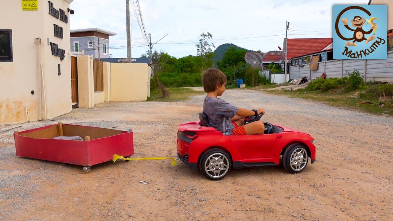 Дети и Машина. Милан и Папа играют в спасение красной машинки. Pretend Play смотреть онлайн
