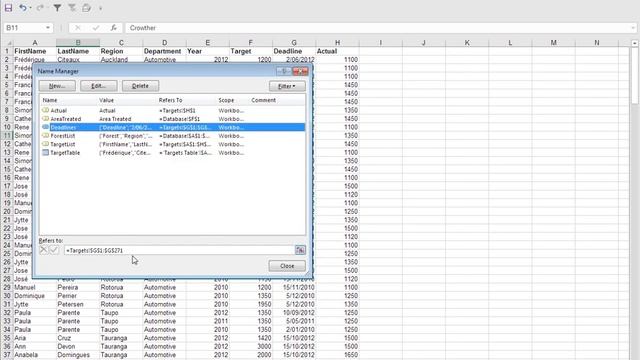 Microsoft Excel Data Manipulation Level 3 - Video 10 Name Manager смотреть онлайн
