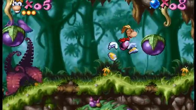 Rayman 1 walkthrough Part 1 "The Dream Forest - Pink Plant Woods" смотреть онлайн
