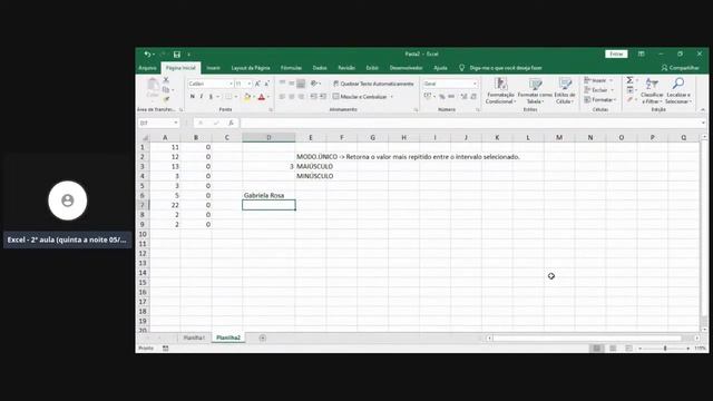 Excel - 2ª aula (quinta a noite 05/11) смотреть онлайн