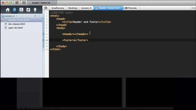 Урок 20 Элементы header и footer в HTML смотреть онлайн